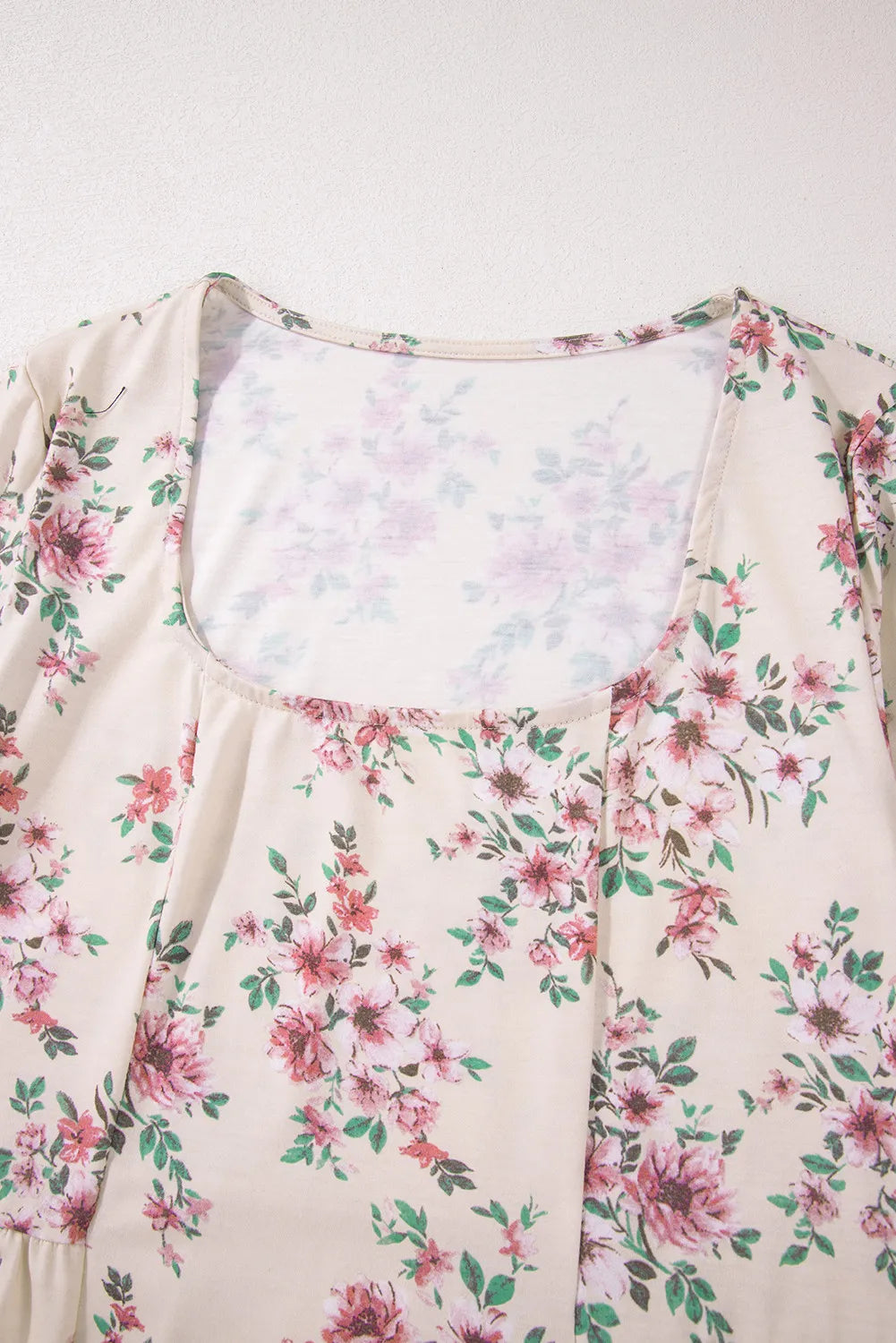 Printed Square Neck Long Sleeve Blouse - Charming Charlie