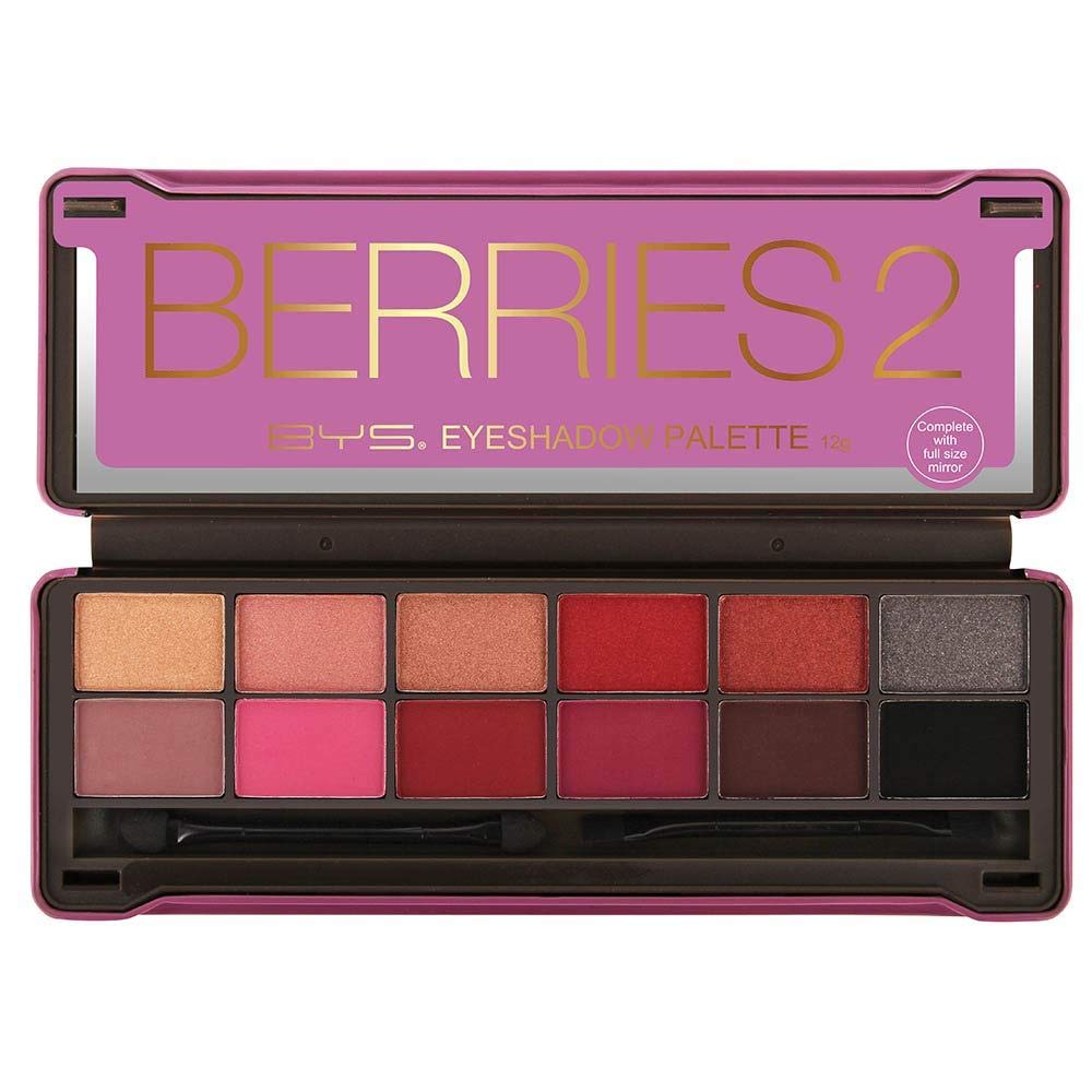 BYS Berries 2 Eyeshadow Palette, 12 Color Collection in Tin Kit with Mirror - Highly Pigmented Matte & Metallic Shades - Charming Charlie