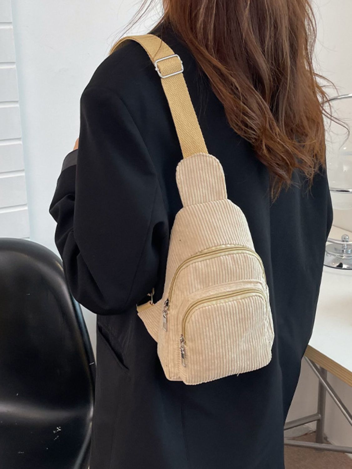 Corduroy Solid Color Crossbody Bag - Charming Charlie