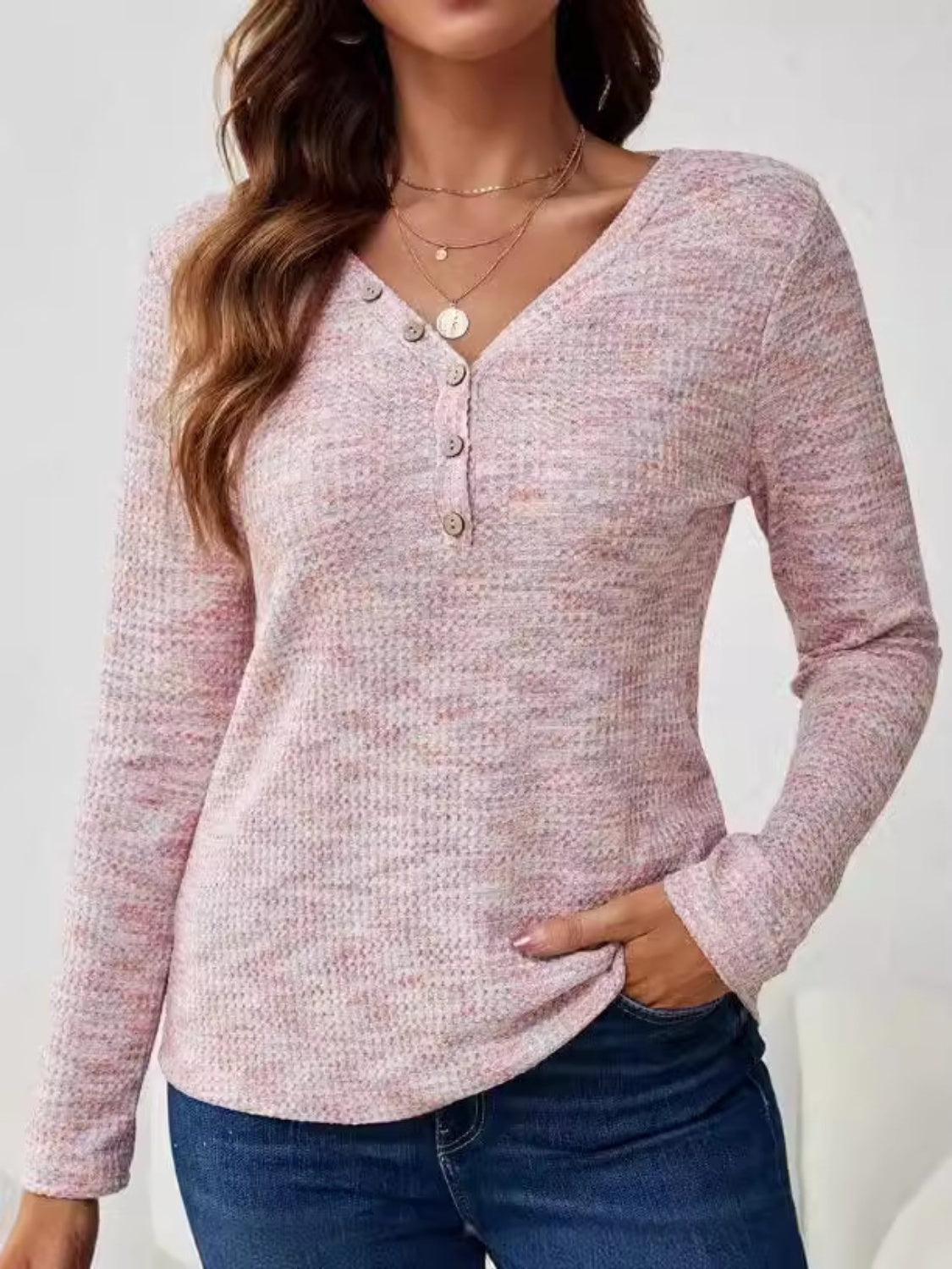 V-Neck Long Sleeve T-Shirt - Charming Charlie