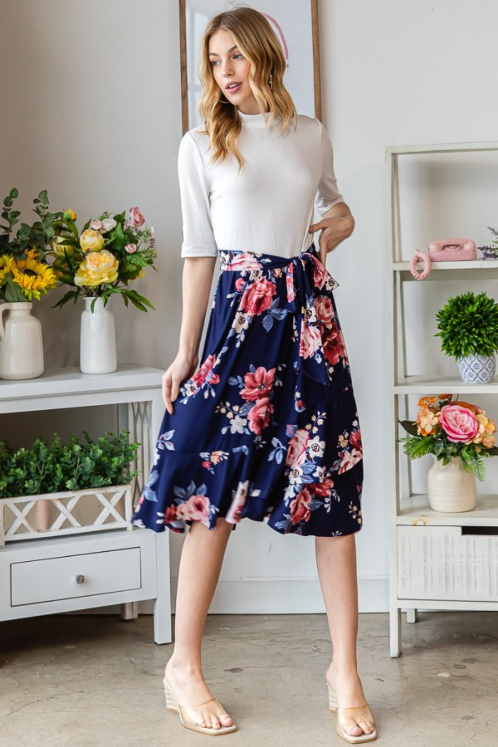 Reborn J Floral Wrap Ruffled Skirt - Charming Charlie