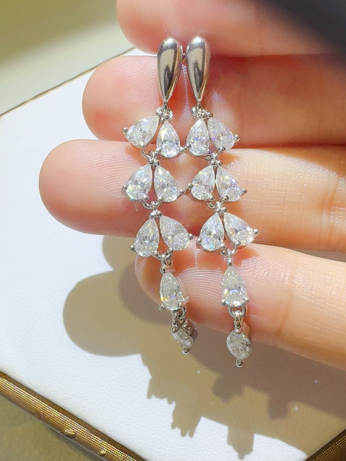 6 Carat Moissanite 925 Sterling Silver Bar Earrings - Charming Charlie