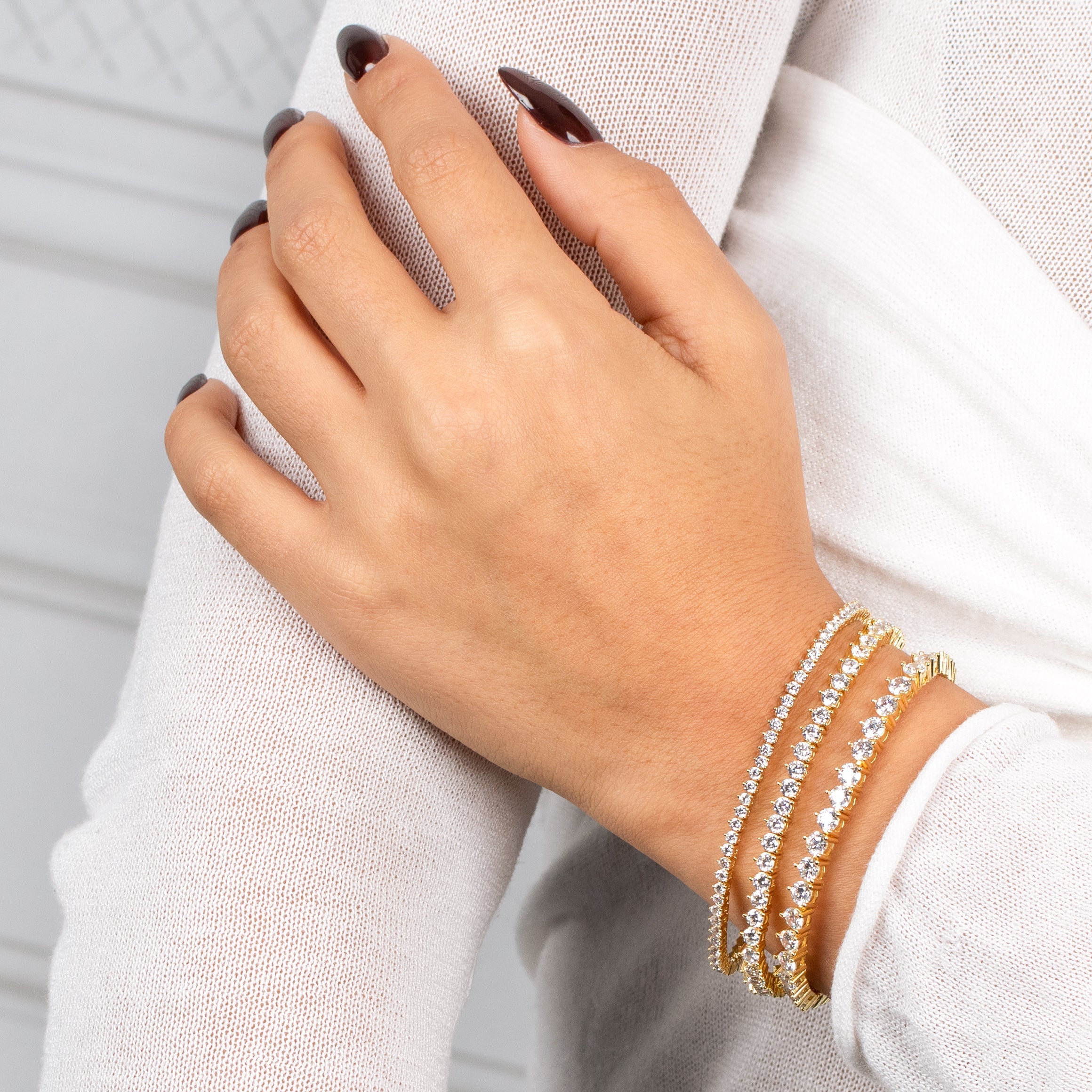 Thin Three Prong Tennis Bracelet - Adina's Jewels