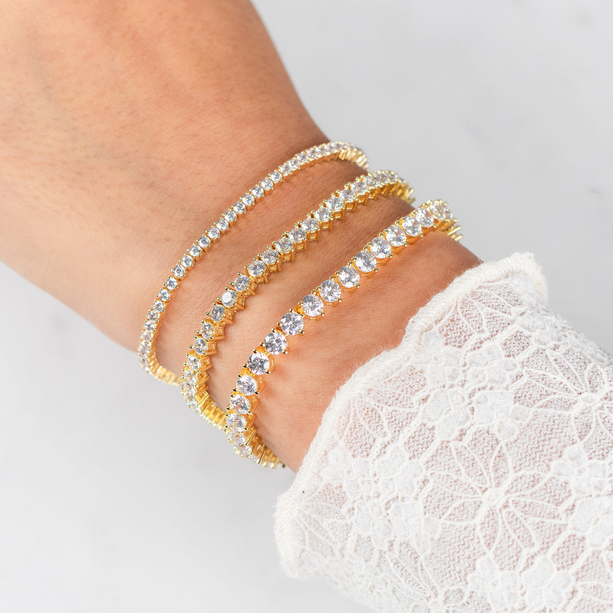 Thin Three Prong Tennis Bracelet - Adina's Jewels