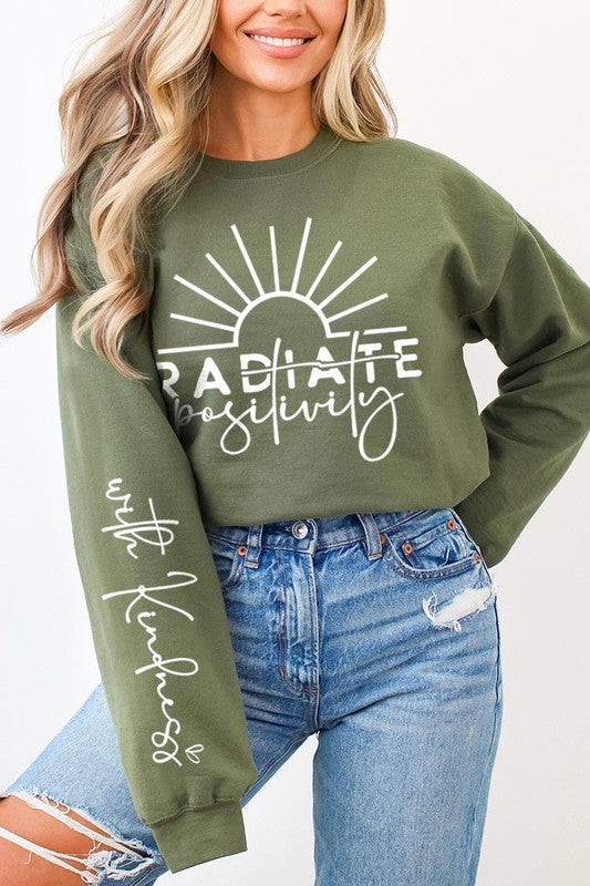 Radiate positivity Graphic Sweatshirts - Charming Charlie
