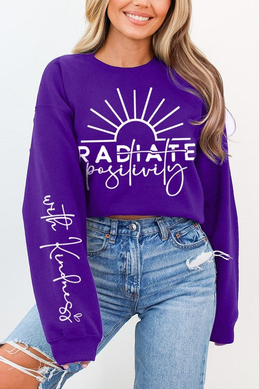 Radiate positivity Graphic Sweatshirts - Charming Charlie