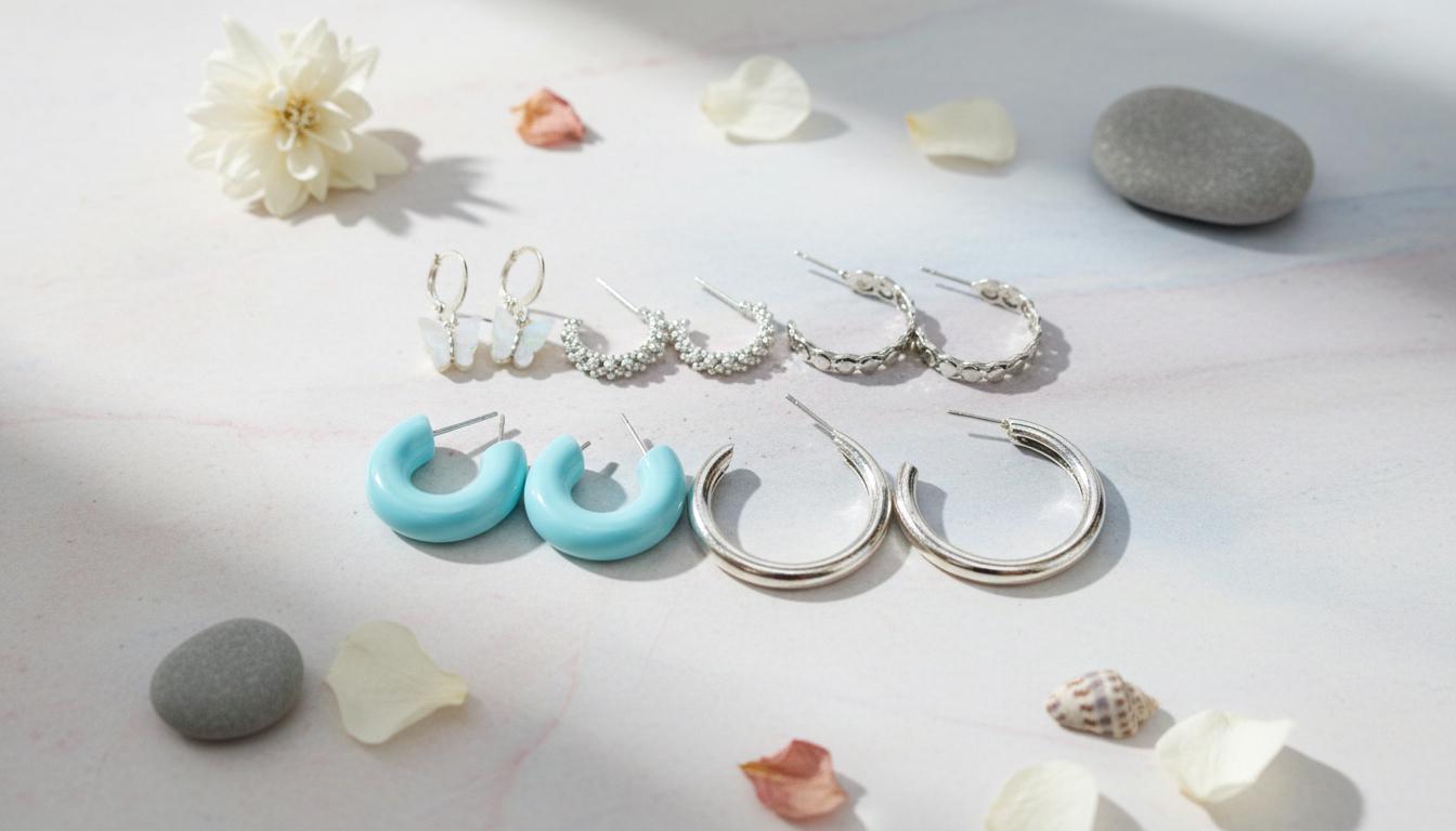 Aqua Pop & Silver Shine Earrings Set - Charming Charlie