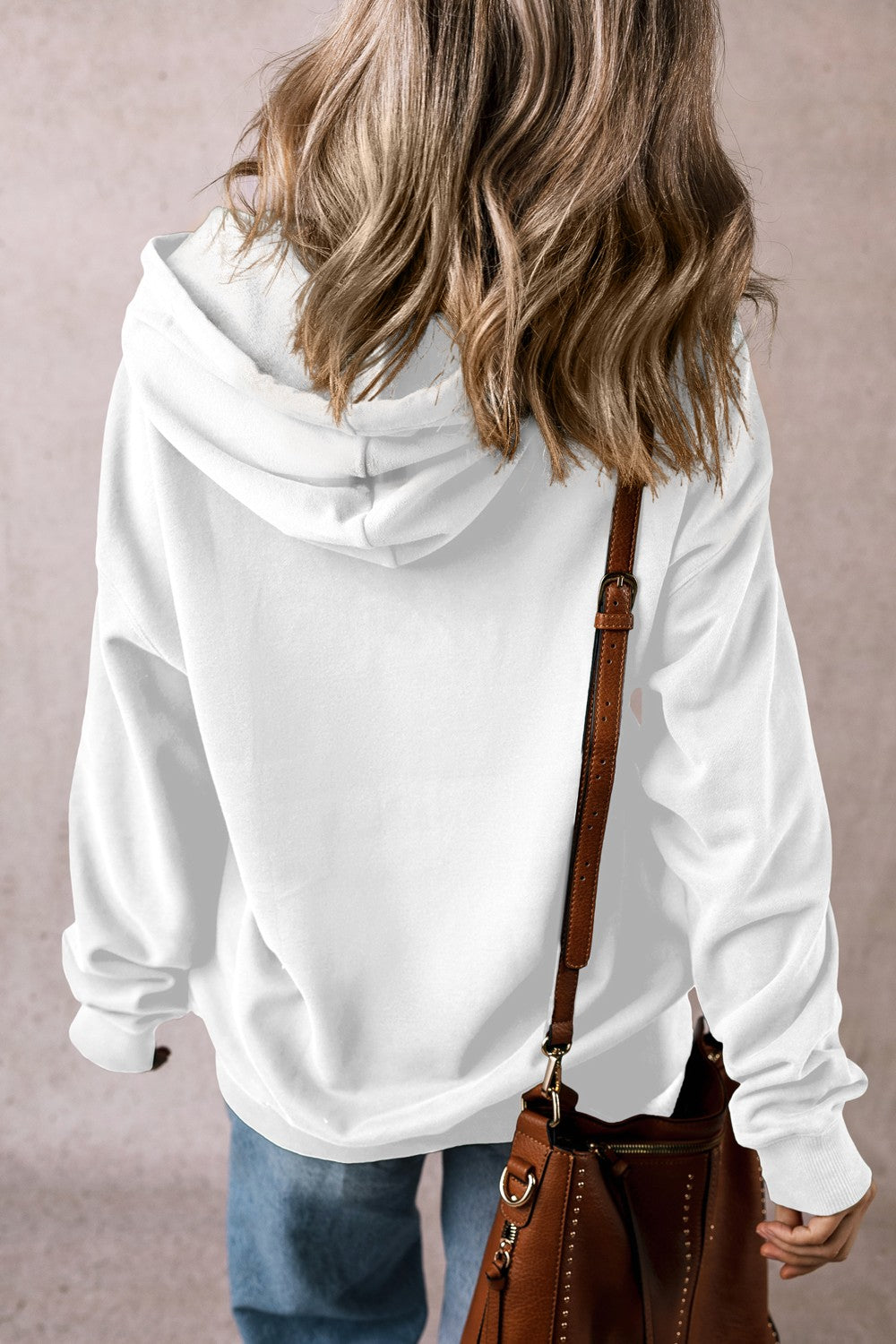 Drawstring Pocketed Long Sleeve Hoodie - Charming Charlie