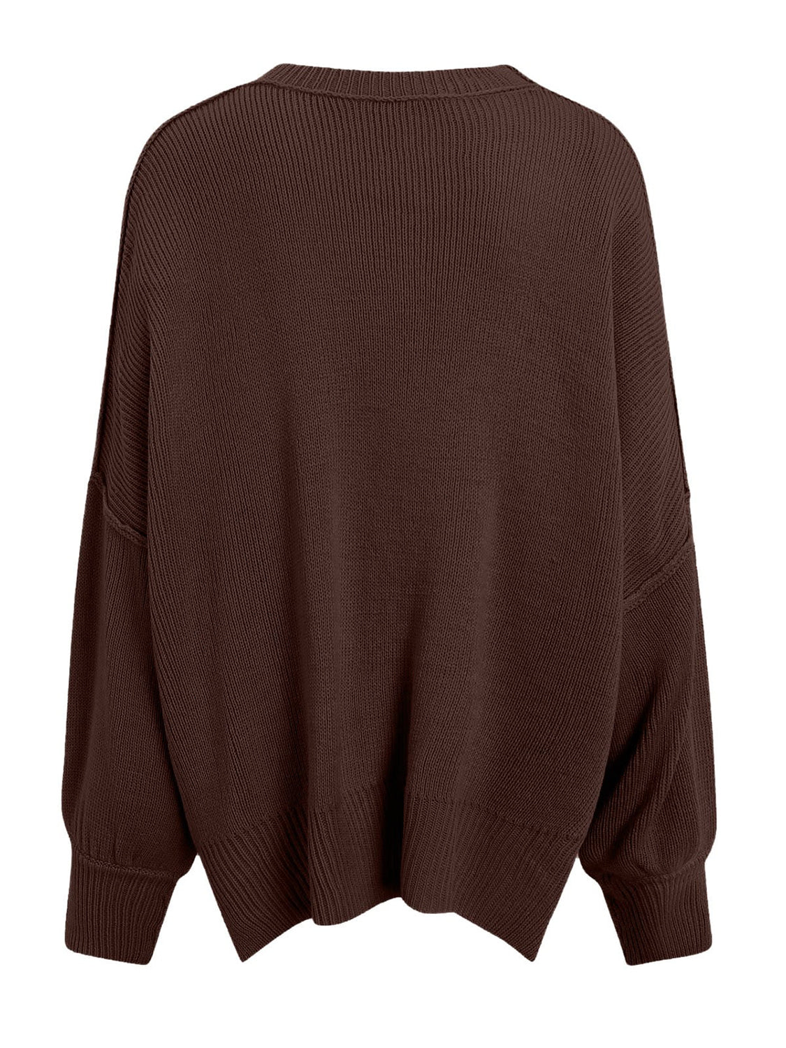 Round Neck Long Sleeve Sweater - Charming Charlie