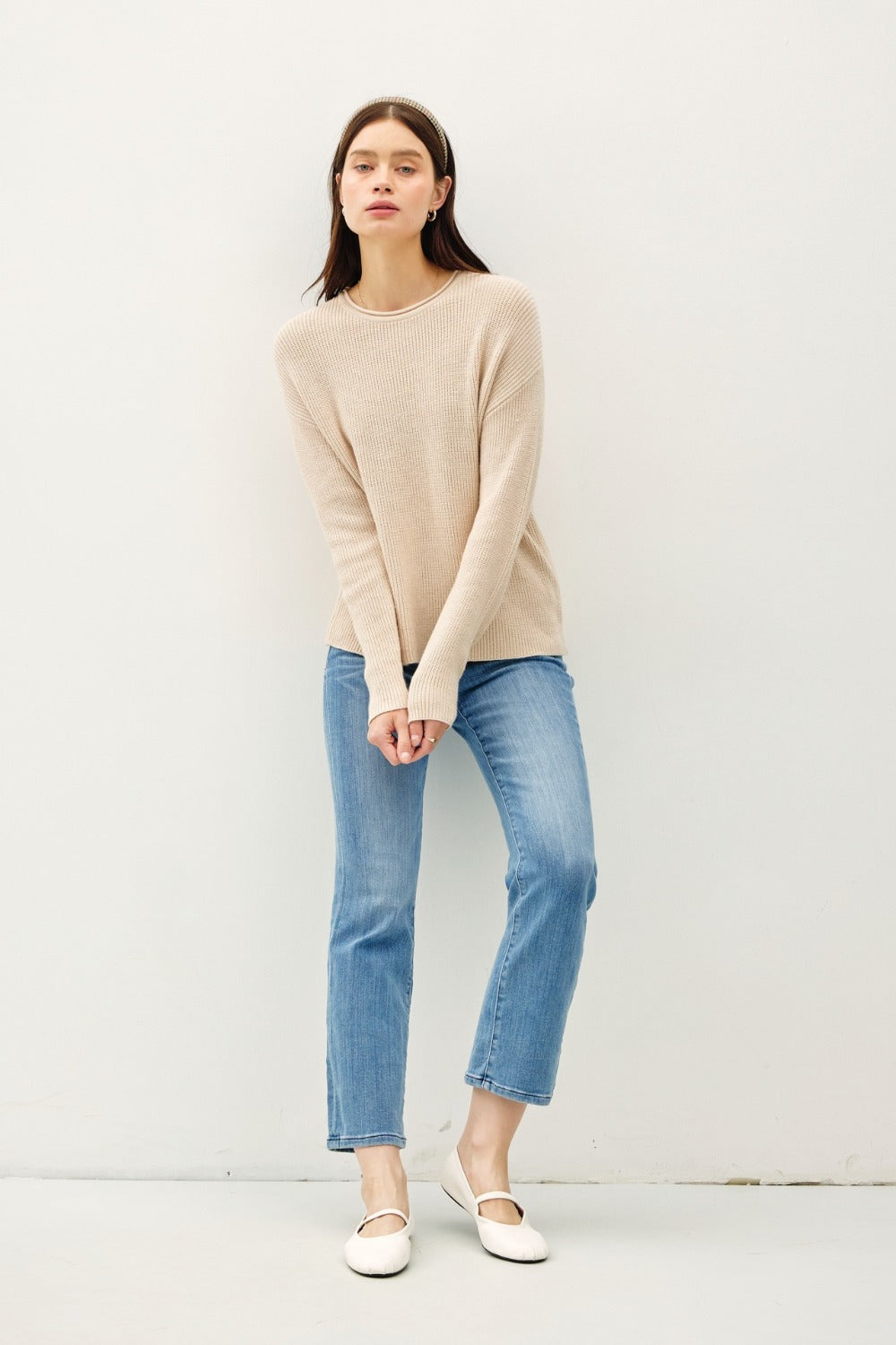 Be Cool Round Neck Long Sleeve Sweater - Charming Charlie
