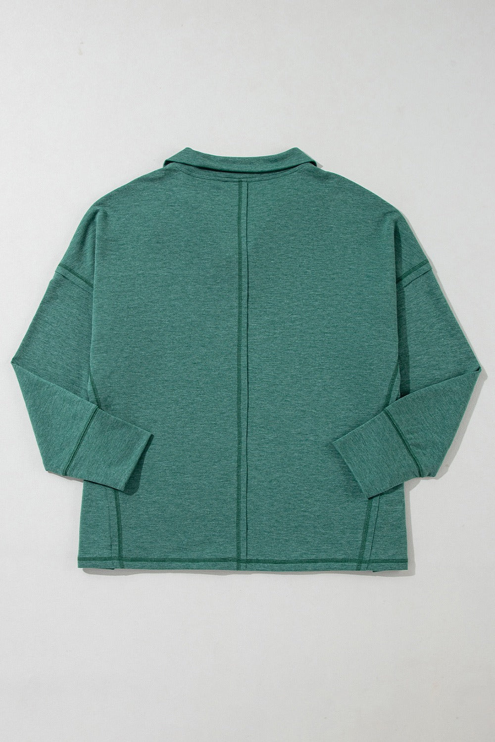 Collared Neck Long Sleeve Sweatshirt - Charming Charlie