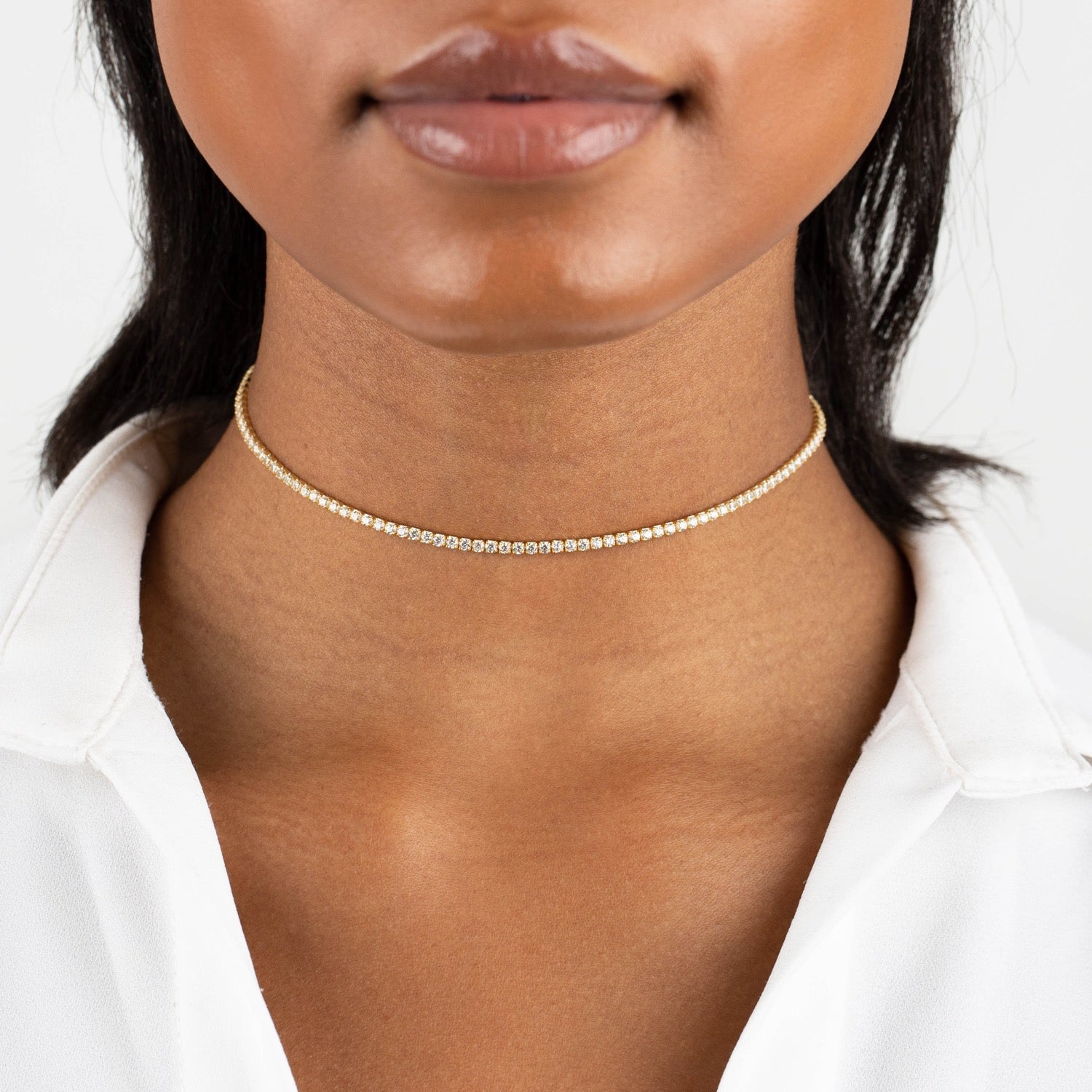 Thin Tennis Choker - Adina's Jewels