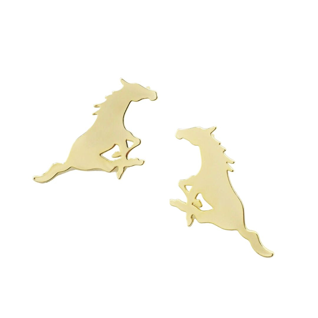 SMU Pony Shaped Earrings Gold - Charming Charlie