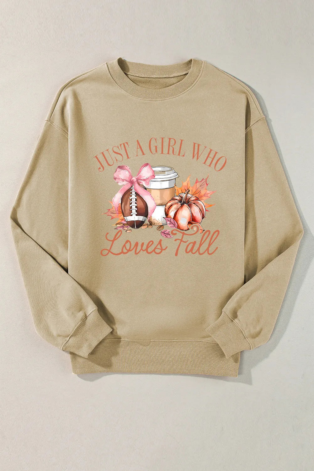 Graphic Round Neck Long Sleeve Sweatshirt - Charming Charlie
