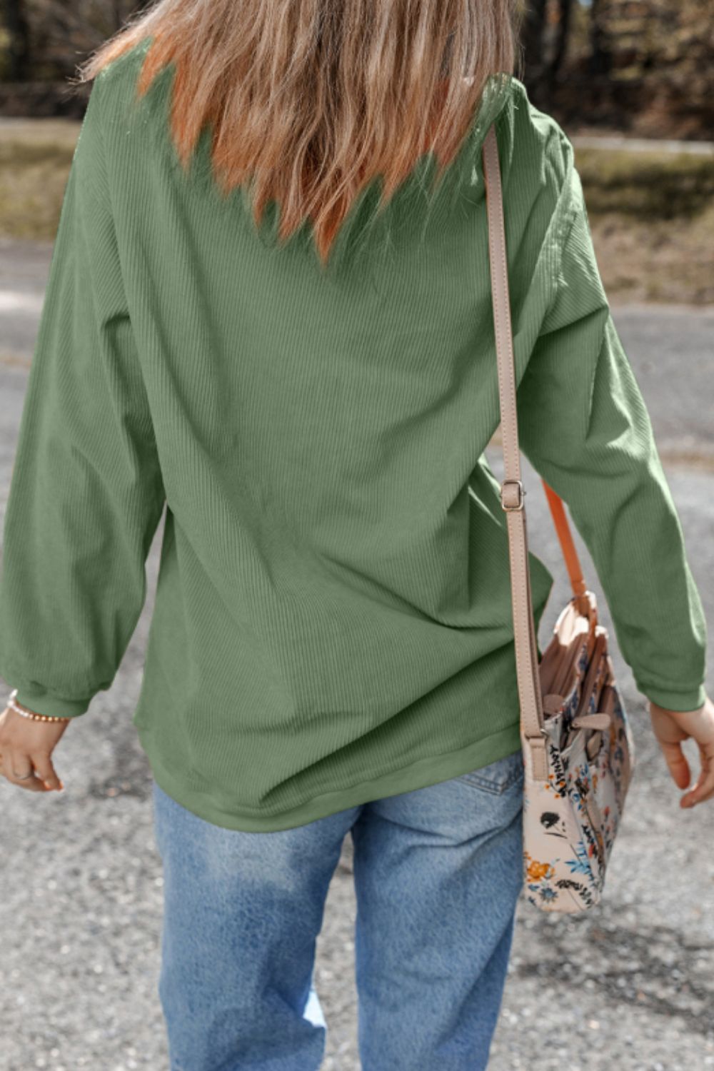 Sequin Lucky Clover Round Neck Long Sleeve Sweatshirt - Charming Charlie