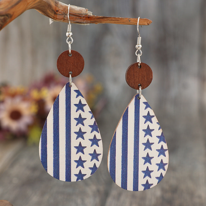 Printed PU Leather Dangle Earrings - Charming Charlie