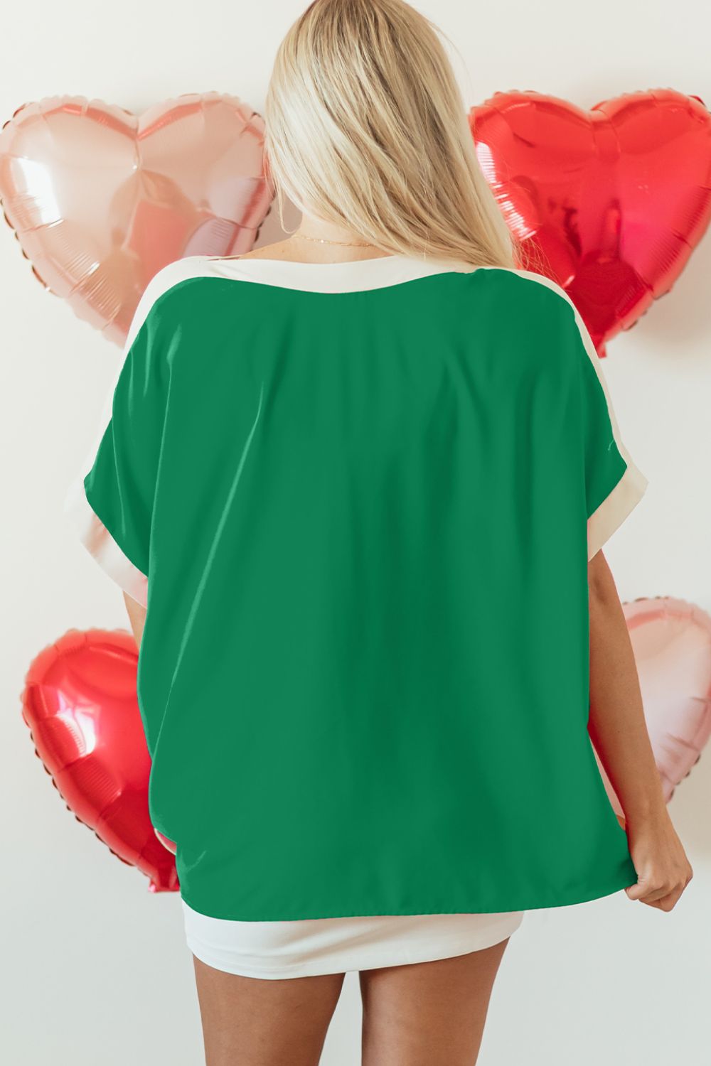 Boat Neck Half Sleeve Blouse - Charming Charlie