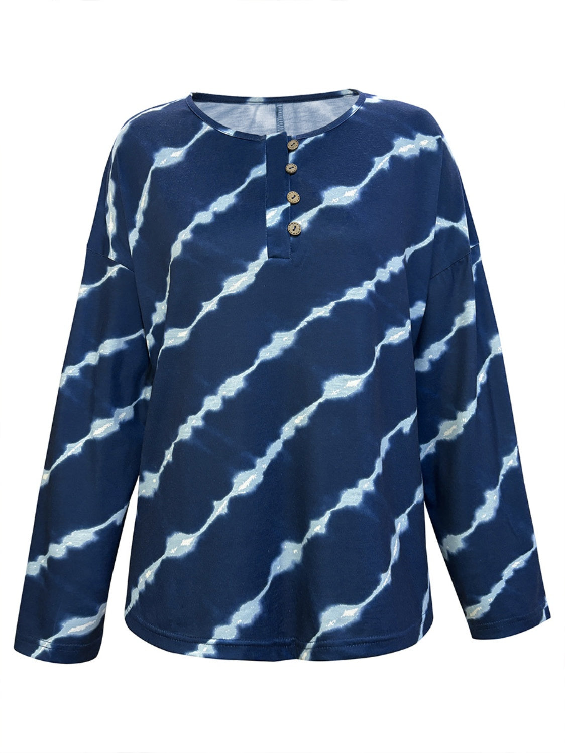 Striped Round Neck Long Sleeve T-Shirt - Charming Charlie
