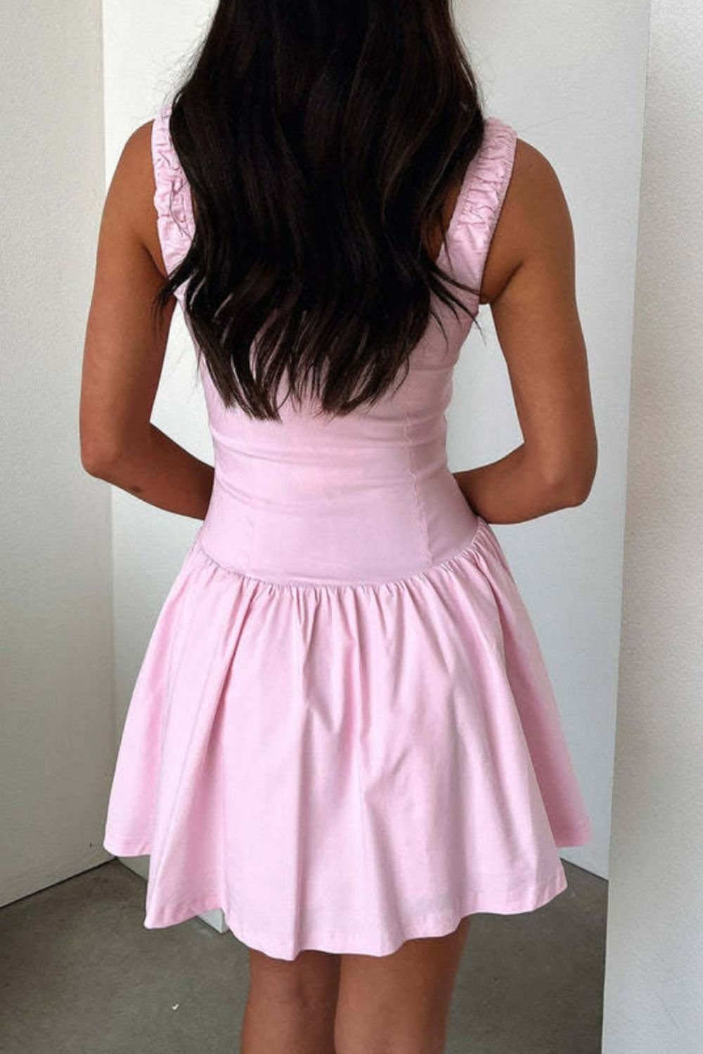 Decorative Button Square Neck Cami Dress - Charming Charlie