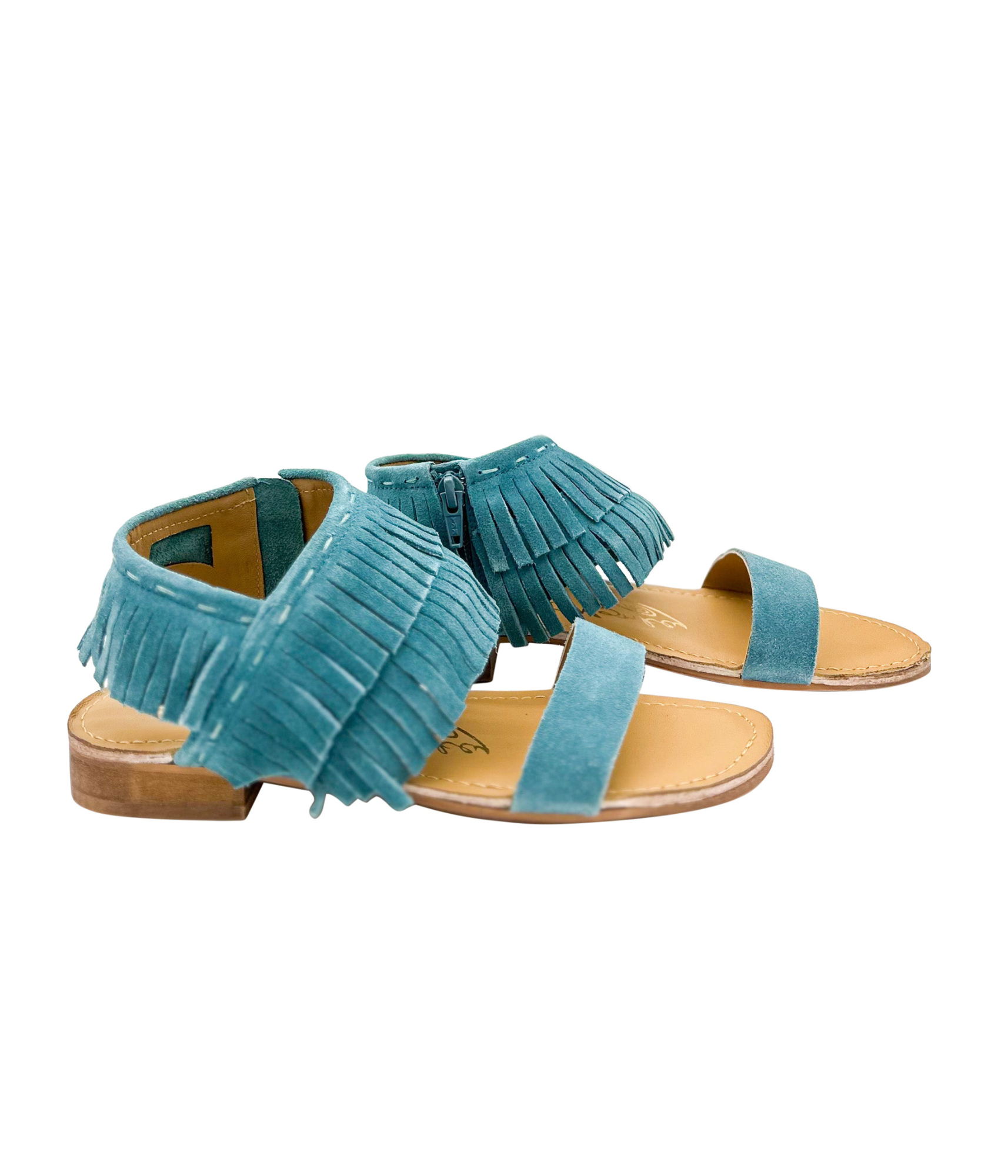 Fringe Star Sandal in Teal - Charming Charlie