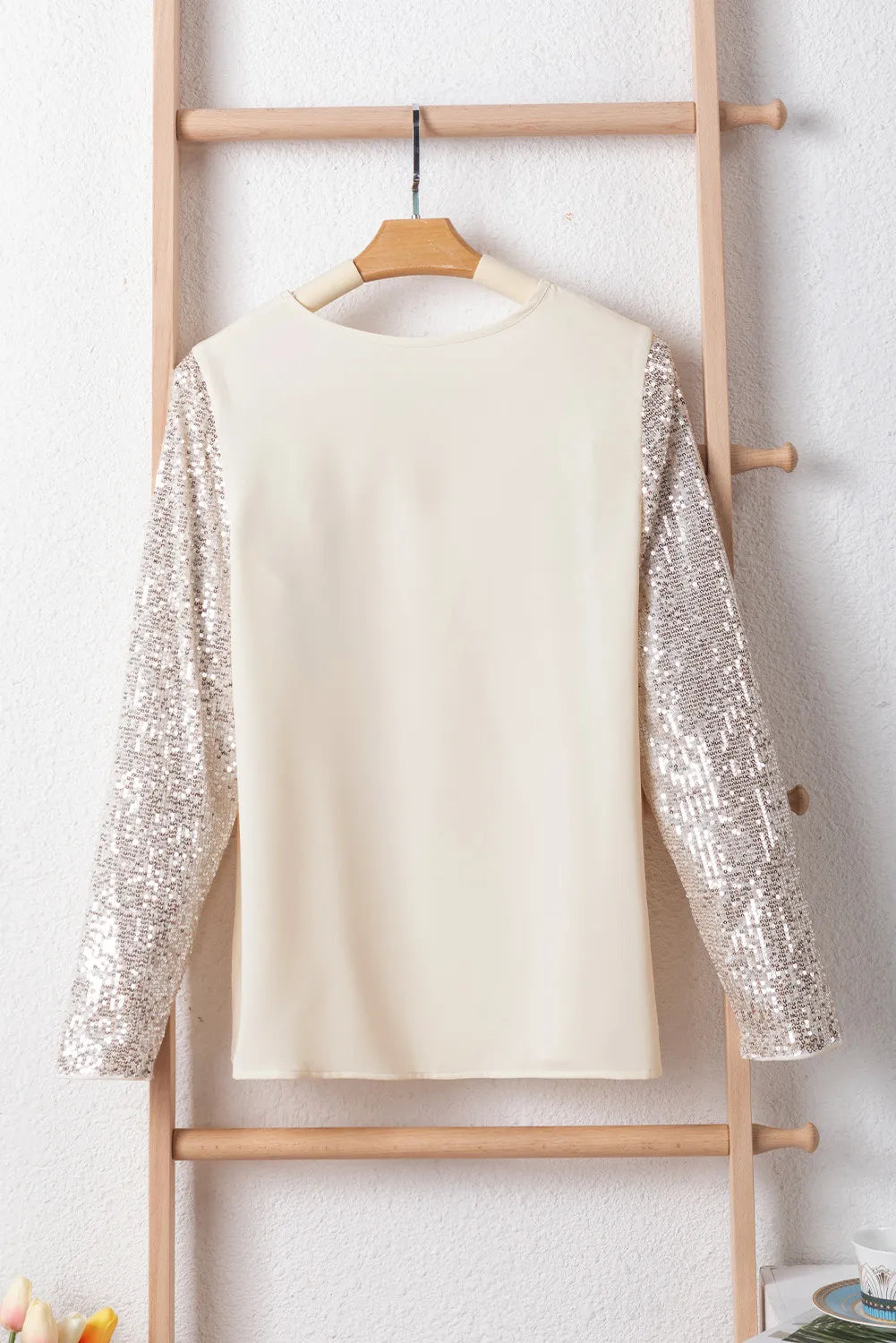 Sequin V-Neck Long Sleeve Blouse - Charming Charlie