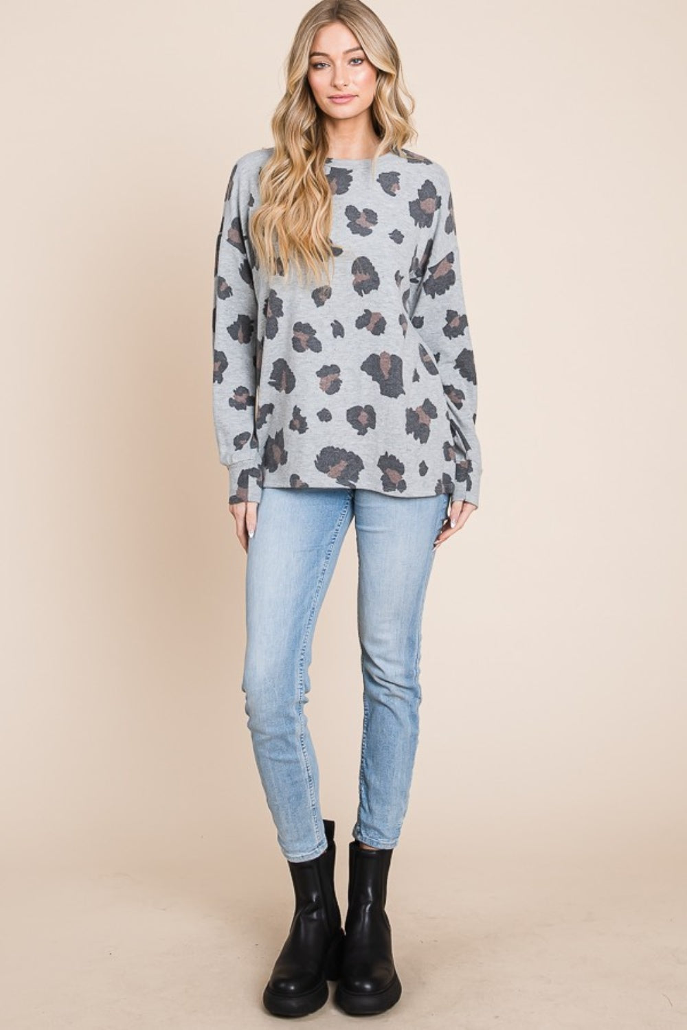 BOMBOM Leopard Drop Shoulder T-Shirt - Charming Charlie