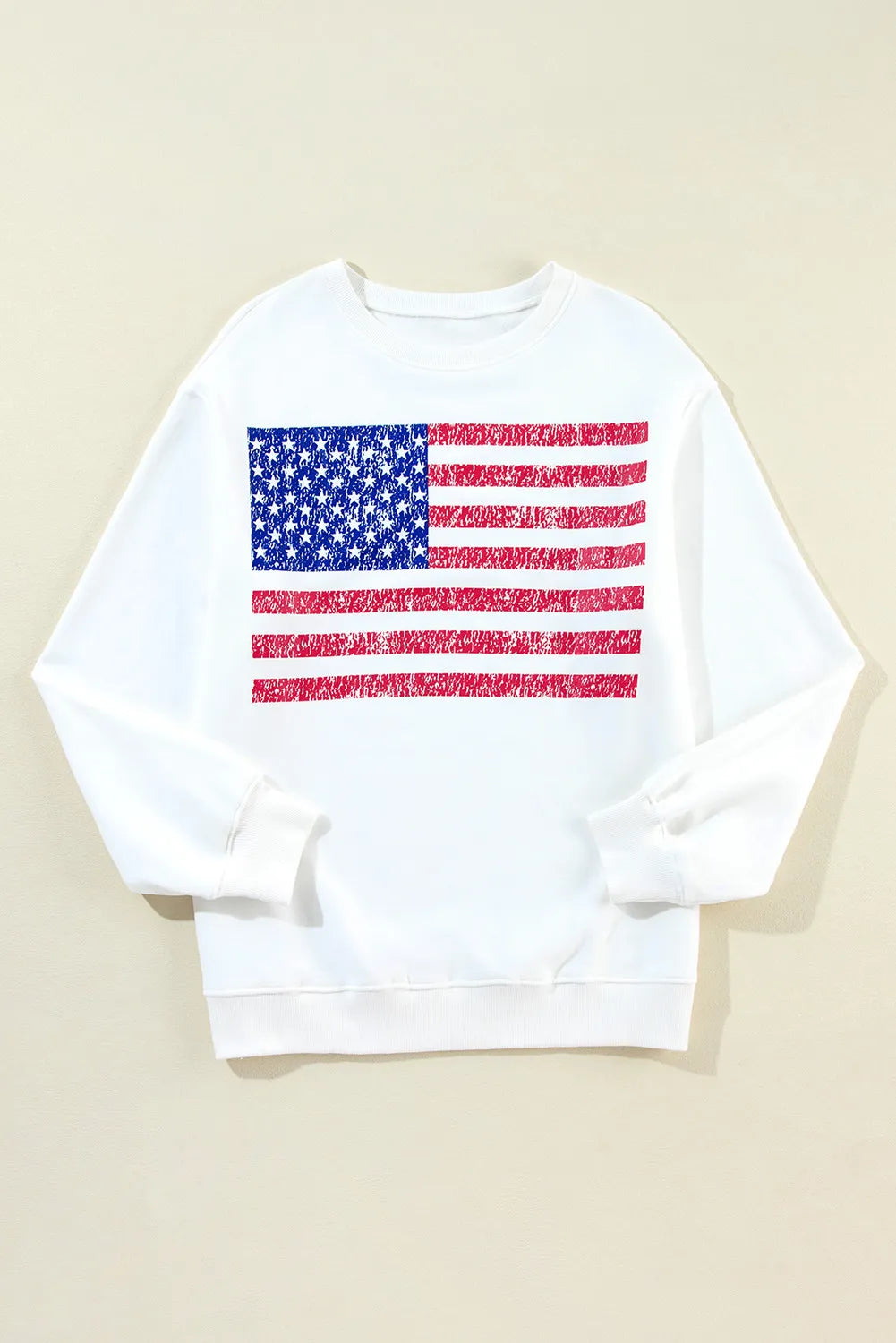 US Flag Round Neck Long Sleeve Sweatshirt - Charming Charlie