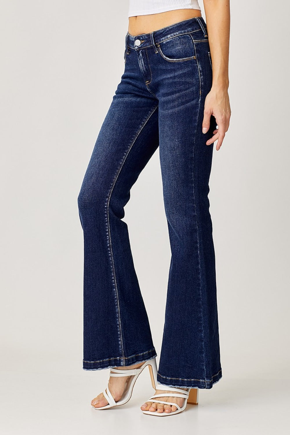 RISEN Full Size Low Rise Flare Jeans - Charming Charlie