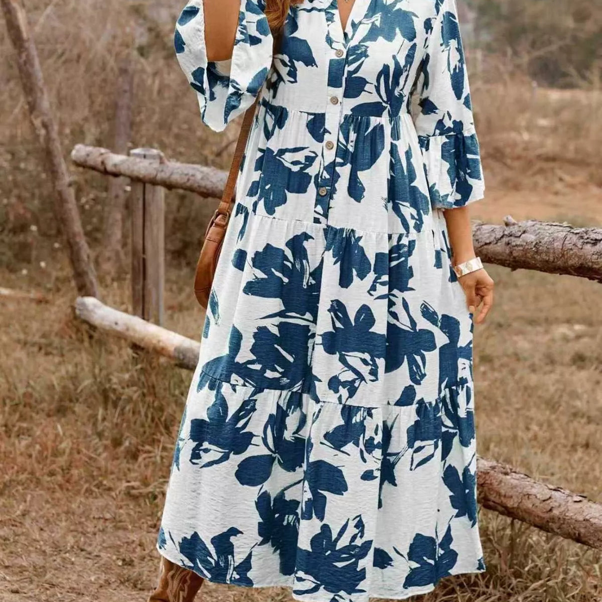 Charm - Long Flared Tiered Dress main image 1