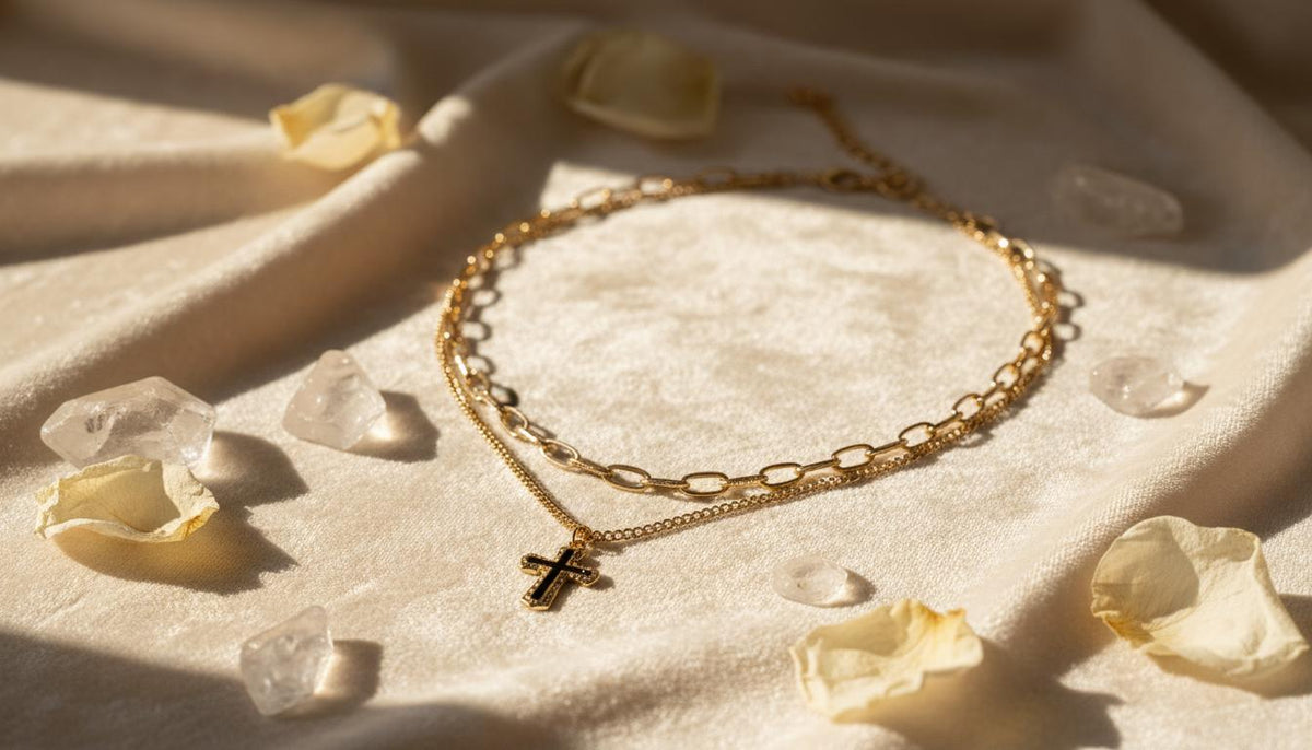 2 Row Cross Necklace - Charming Charlie