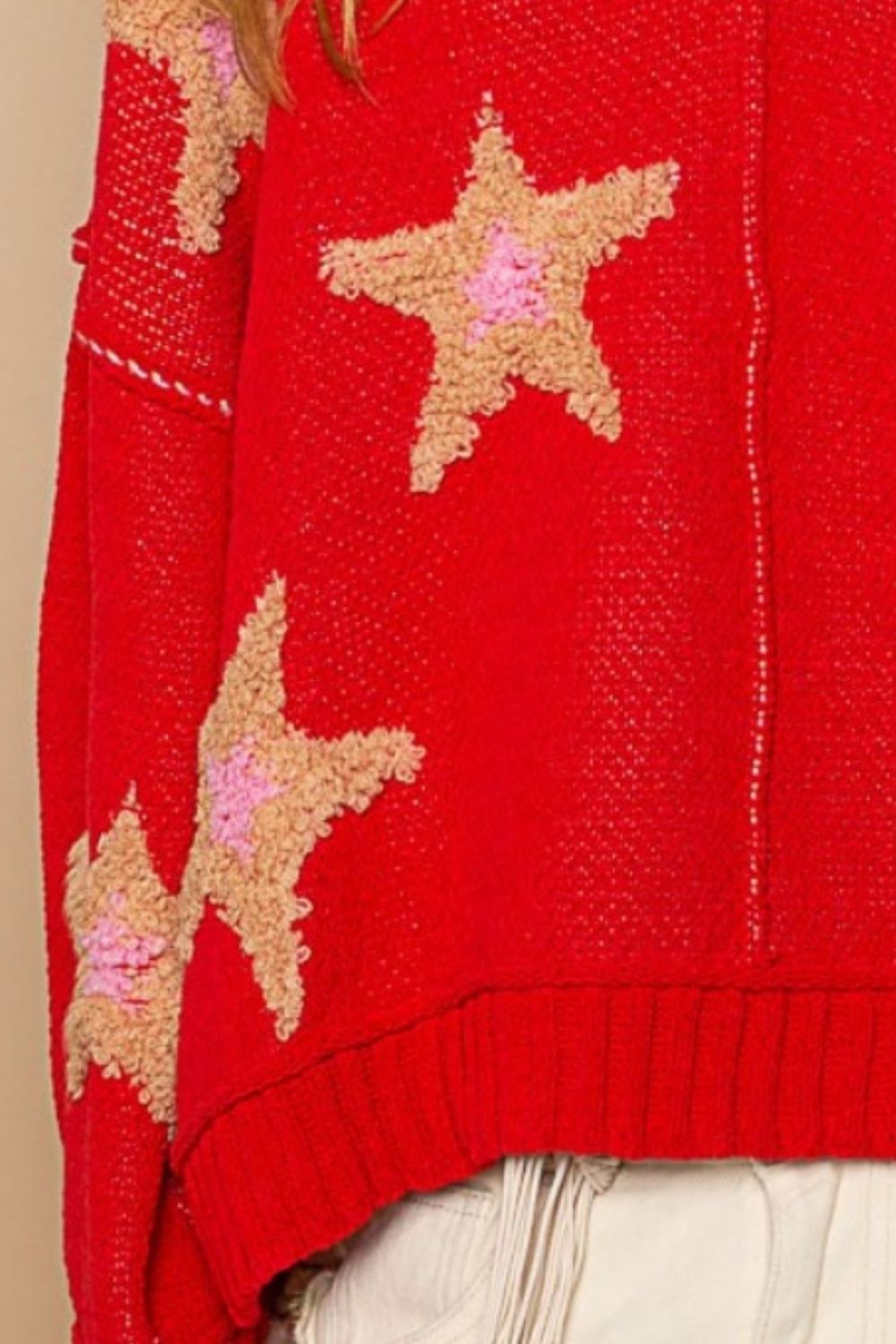 POL Long Sleeve Star Patch Sweater - Charming Charlie