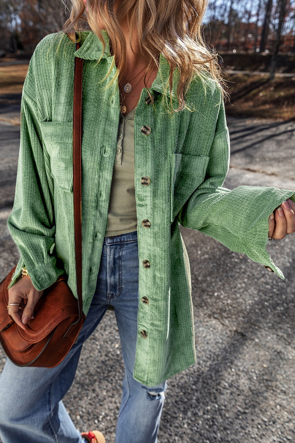 Button Up Long Sleeve Jacket - Charming Charlie