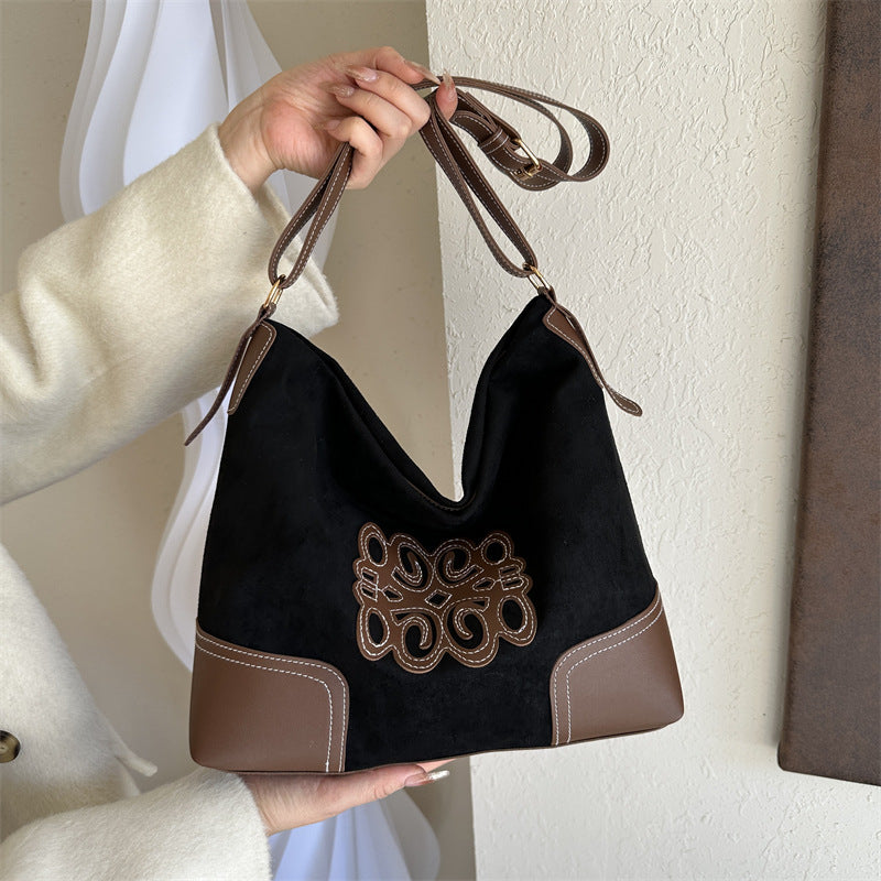 Suede Patch Adjustable Strap Tote Bag - Charming Charlie