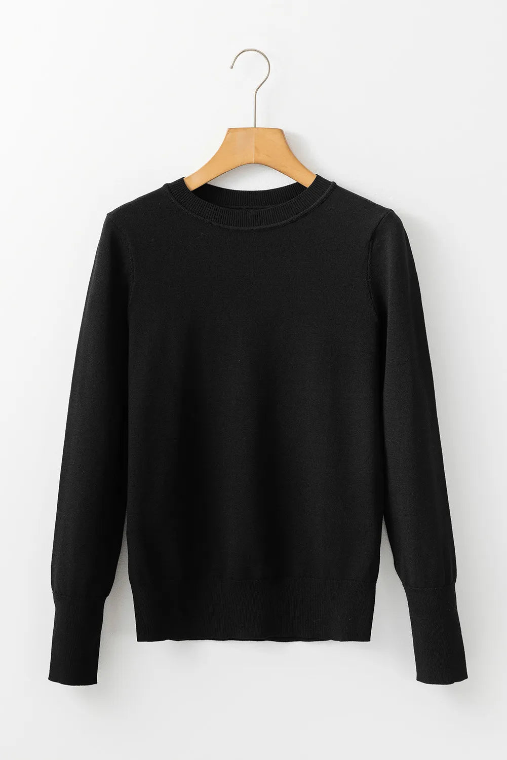 Round Neck Long Sleeve Knit Top - Charming Charlie