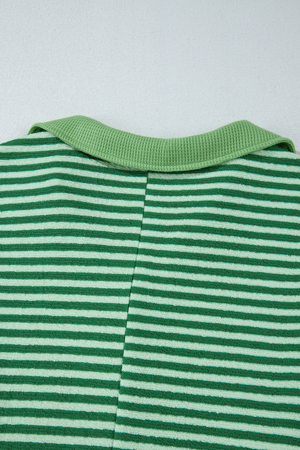 Stripe Johnny Collar Long Sleeve Top - Charming Charlie