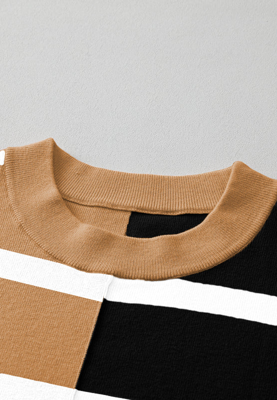 Contrast Striped Long Sleeve Sweatshirt - Charming Charlie