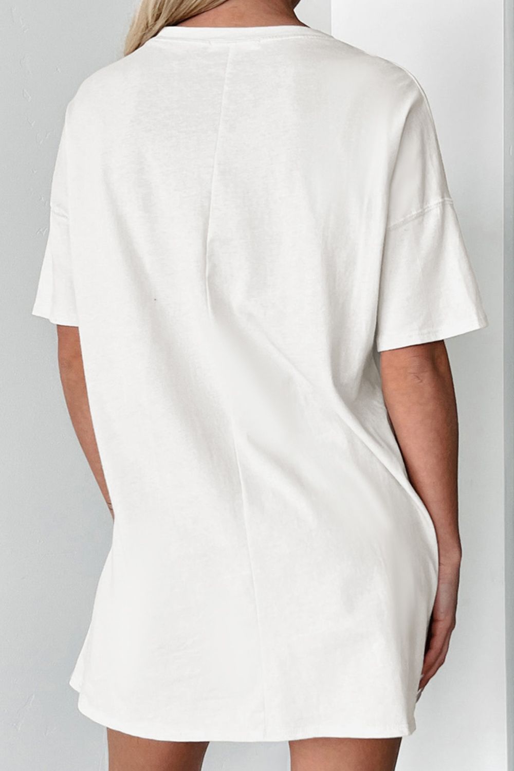 US Flag Star Round Neck Half Sleeve Oversize T-Shirt - Charming Charlie