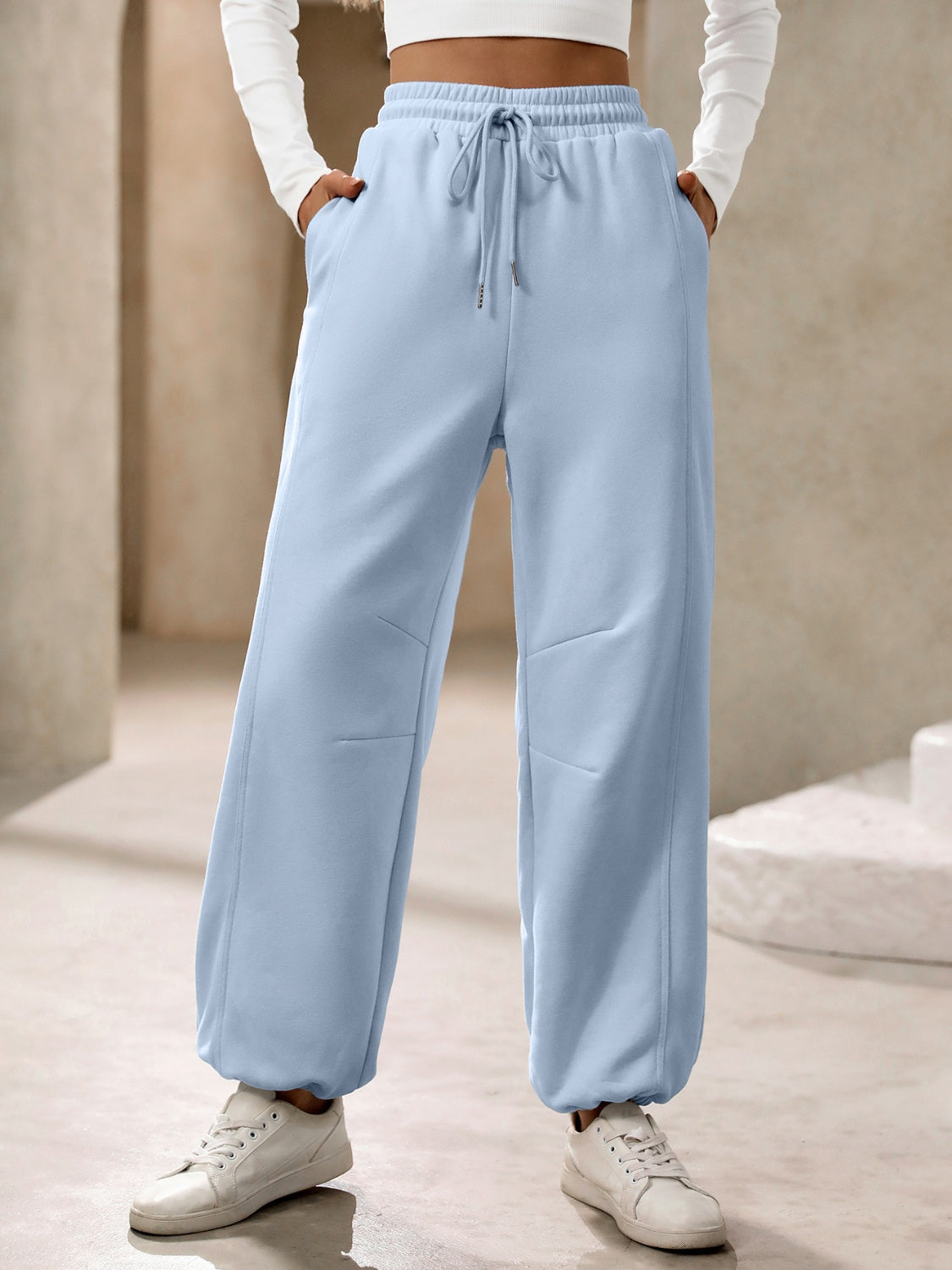Drawstring Joggers with Pockets - Charming Charlie