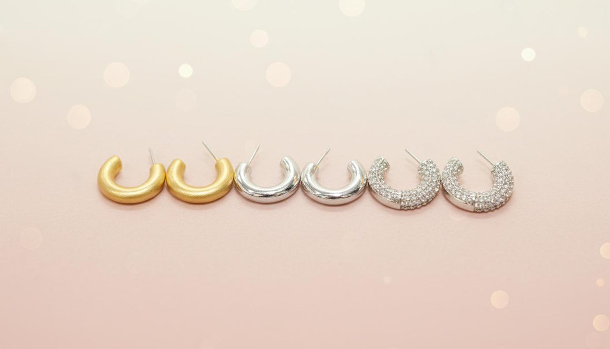 Chunky Hoop Earring Trio - Charming Charlie
