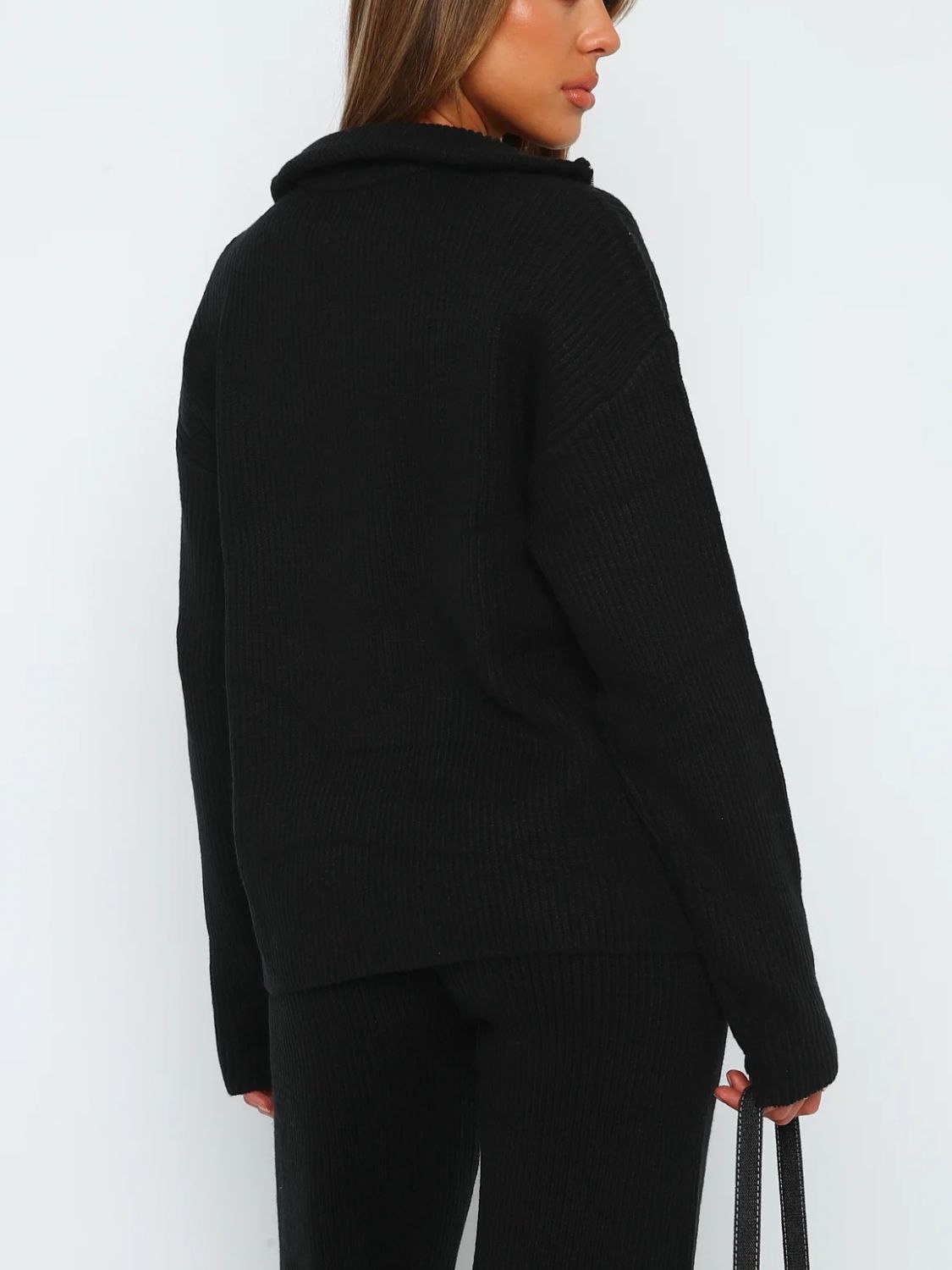 Quarter Zip Long Sleeve Top and Pants Set - Charming Charlie