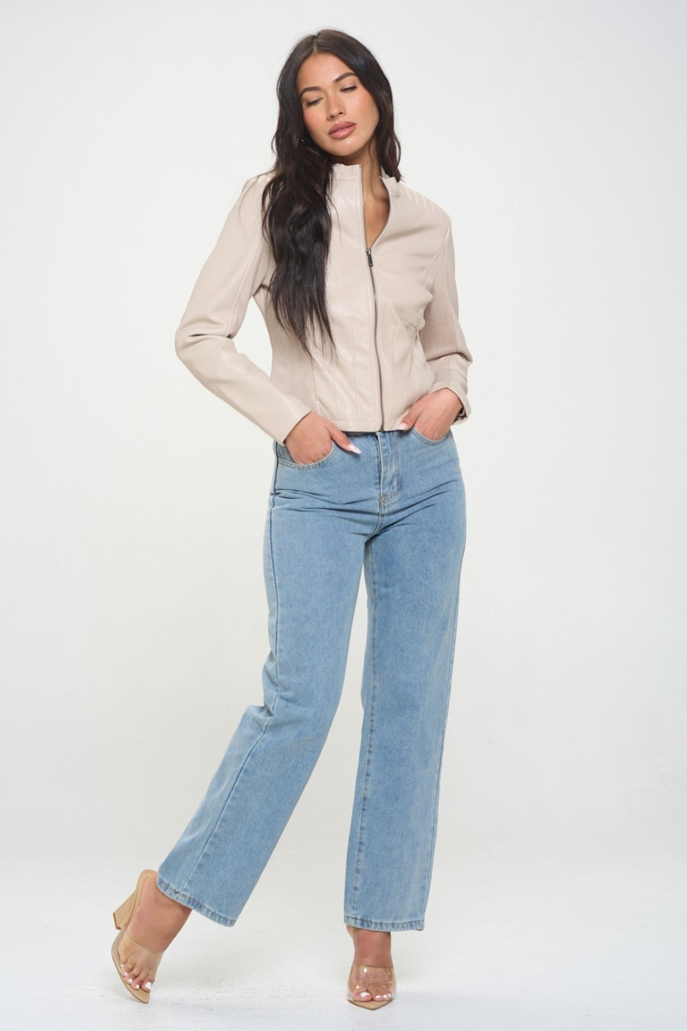 Coalition LA Zip Up Vegan Moto Jacket - Charming Charlie