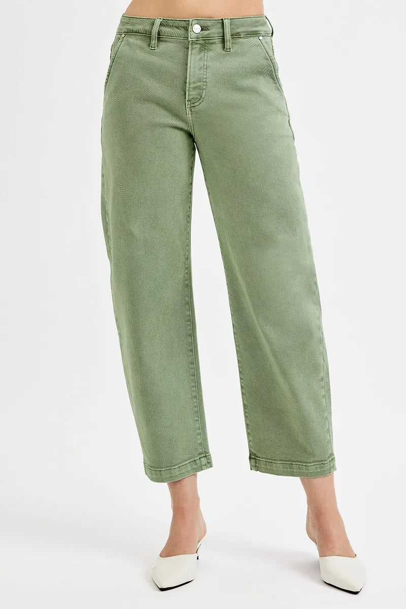 RISEN Slouchy Crop Barrel Cuffed Jeans main image 1