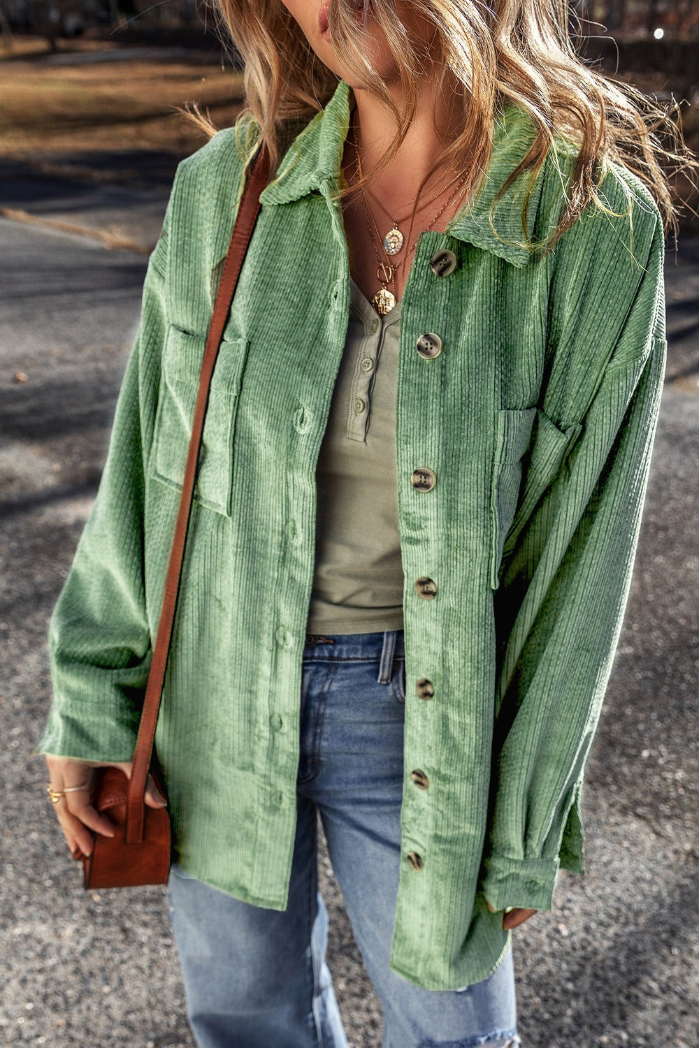 Button Up Long Sleeve Jacket - Charming Charlie