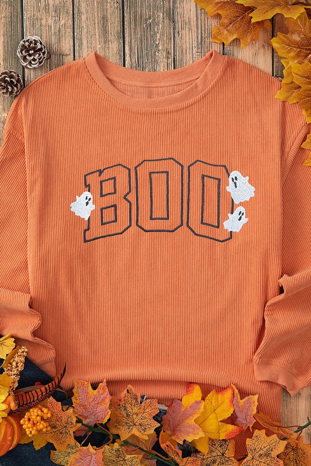 BOO Round Neck Long Sleeve Sweatshirt - Charming Charlie