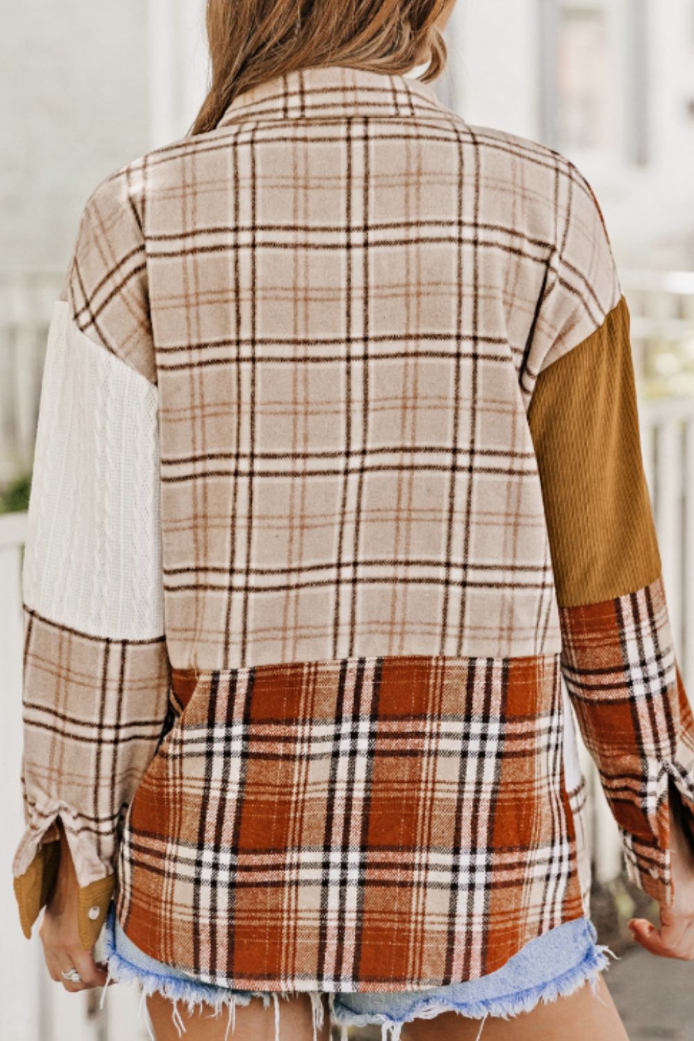 Plaid Button Up Long Sleeve Shacket - Charming Charlie