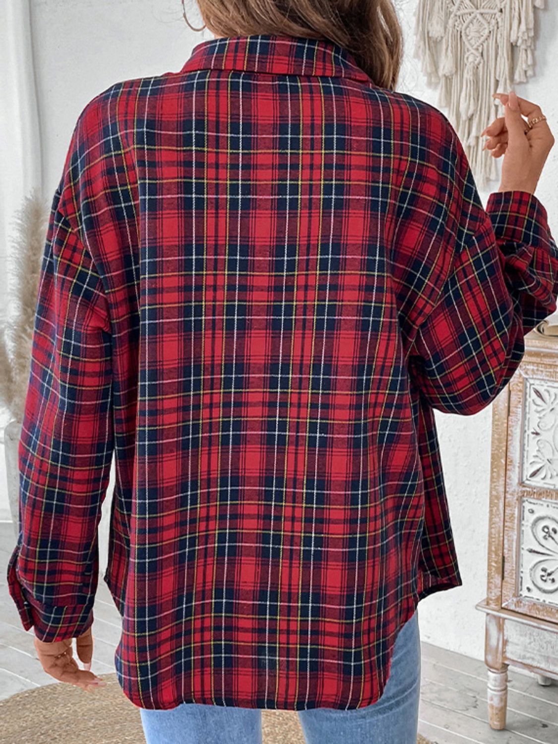 Perfee Plaid Button Up Long Sleeve Shirt - Charming Charlie