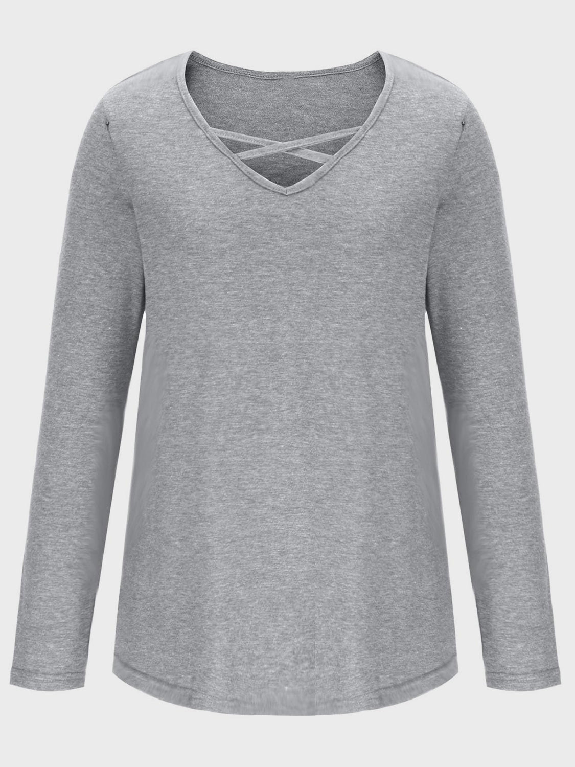 Crisscross V-Neck Long Sleeve T-Shirt - Charming Charlie