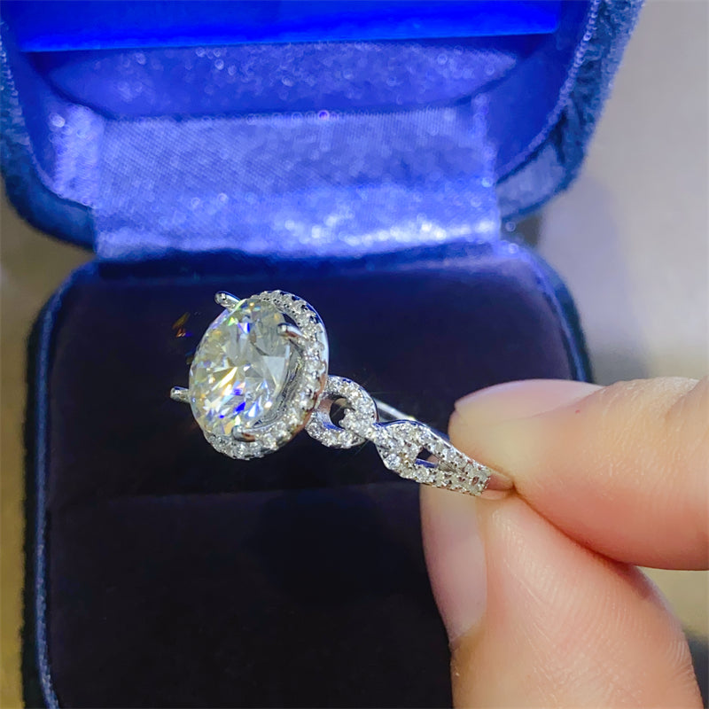 3 Carat 925 Sterling Silver Moissanite Ring - Charming Charlie