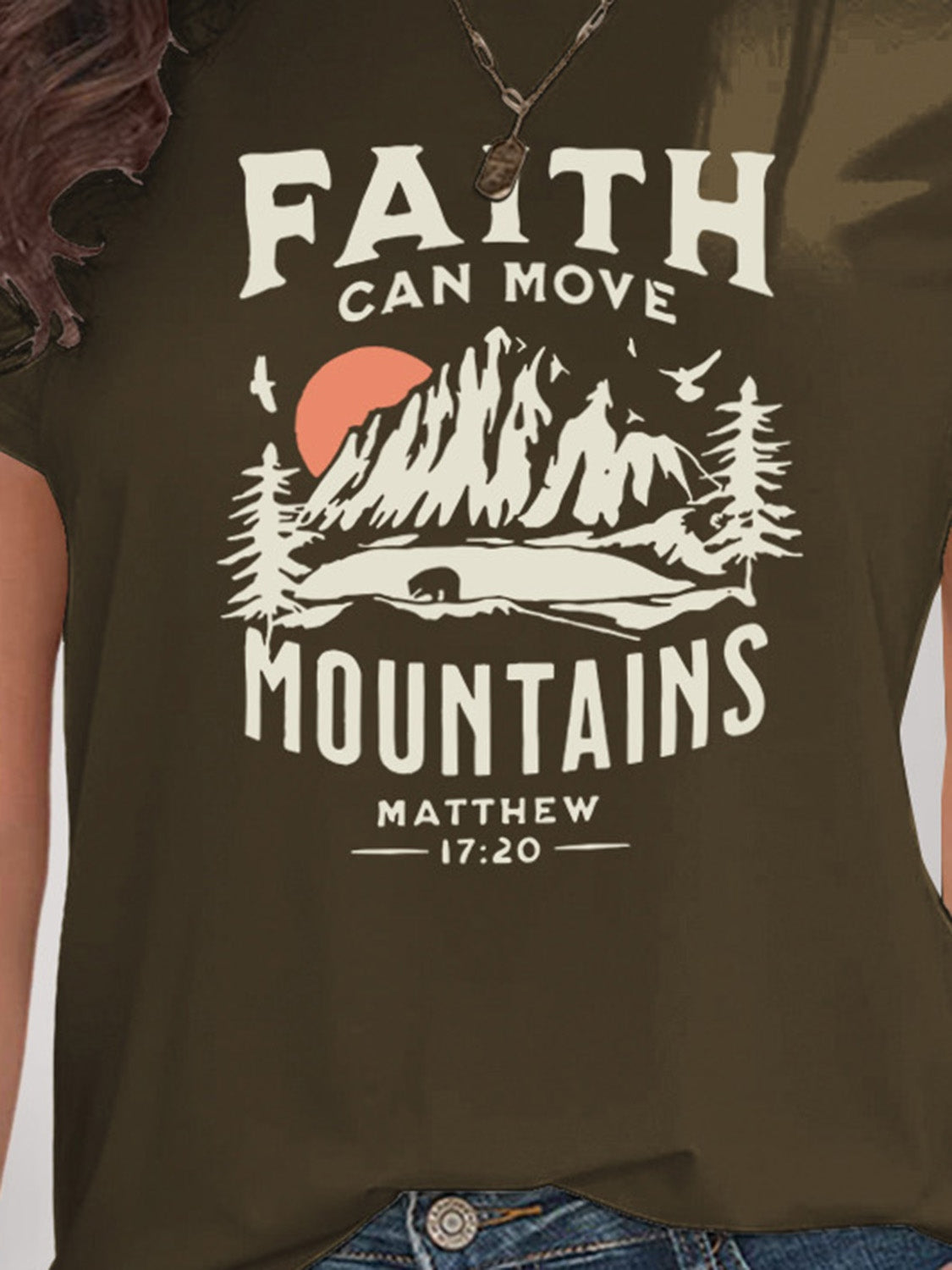 Graphic Round Neck Short Sleeve T-Shirt - Charming Charlie