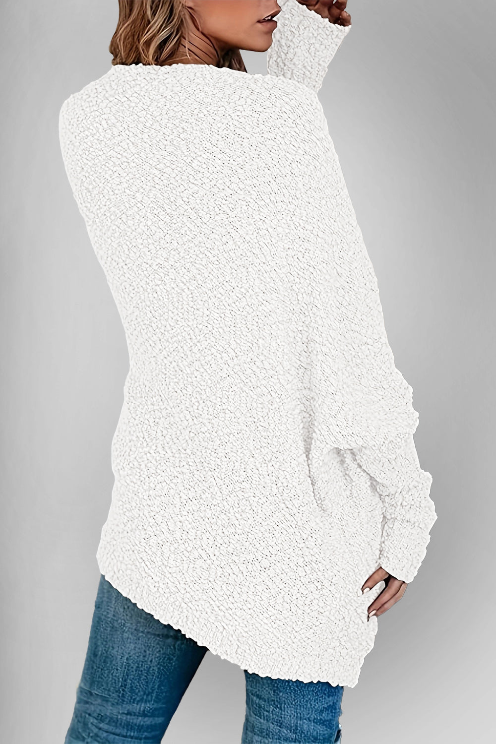 Double Take Pocketed Open Front Long Sleeve Cardigan - Charming Charlie
